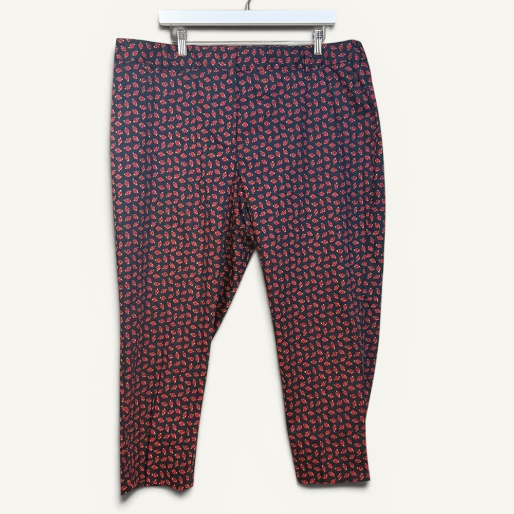 Talbots Heritage Pants 18W Ladybug Print Novelty Plus Size Classic Office Wear